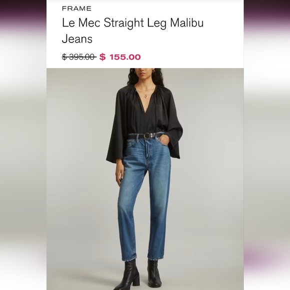 Frame Denim Blue Straight Leg Jeans - Picture 1 of 6